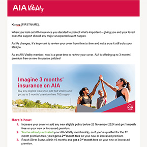 >EB client with AIA Vitality not activated - Email template